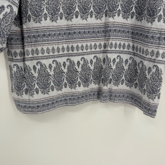 J Jill Pure Jill Top Boho Hippie Hemp Cotton Popover Paisley 3/4 Sleeve size L - Picture 3 of 10
